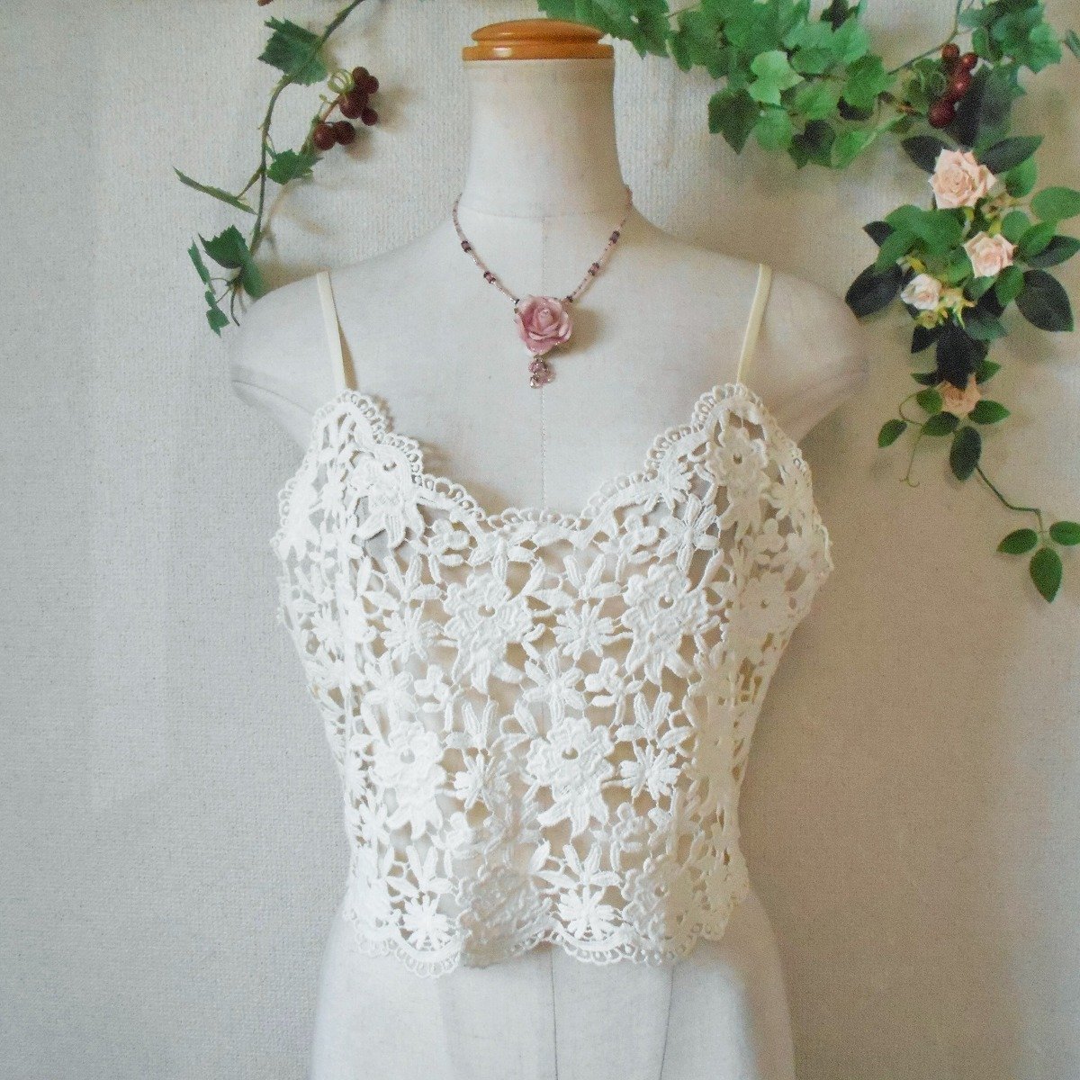 レッセパッセ LAISSE PASSE 花柄 レース レディース 用 キャミソール ビスチェ 38拍卖