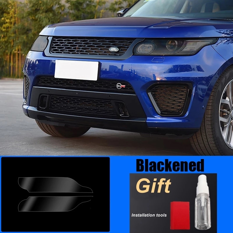 黒 オートヘッドライト保護フィルムブラックTPUステッカープレカットステッカー用レンジローバースポーツ2014-2017アクセサリー拍卖