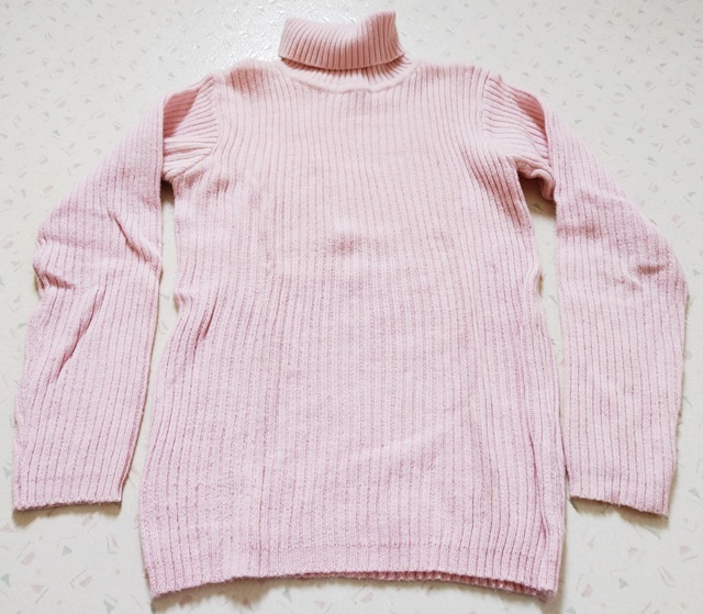 Mサイズ ChicParfum 長袖 ハイネック ニット ピンク 毛混拍卖