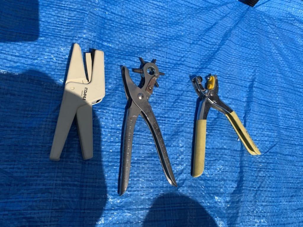 手動式タッカー 回転式穴あけパンチ ハトメパンチ 3点セット拍卖