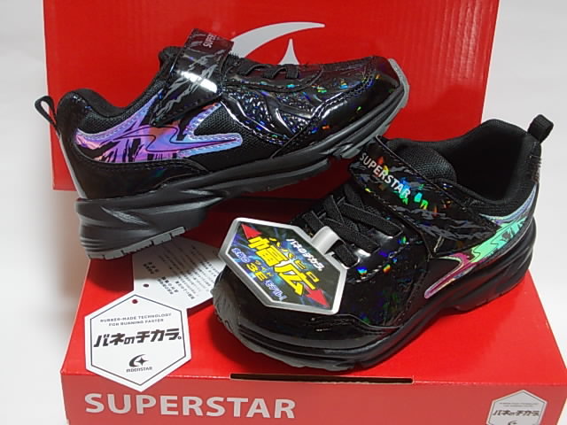 新品 バネの力 スーパースターK1049 黒 3E幅広 16cm ラスト1足\2300即決am21jb1拍卖