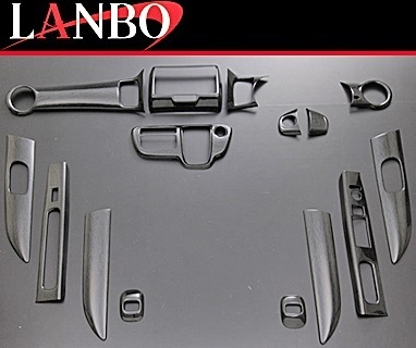 【M's】ホンダ N-BOX(JF1/JF2)LANBO製 3Dインテリアパネル 15ピースセット (黒木目調)//社外品 ランボ 室内パネル ABS樹脂 HONDA拍卖