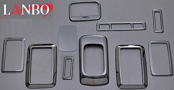 【M's】ハイエース 200系(1/2/3/4/5型 S-GL)LANBO製 3Dインテリアパネル 10ピースセット(ピアノブラック)//トヨタ 社外品 ABS樹脂 ランボ拍卖