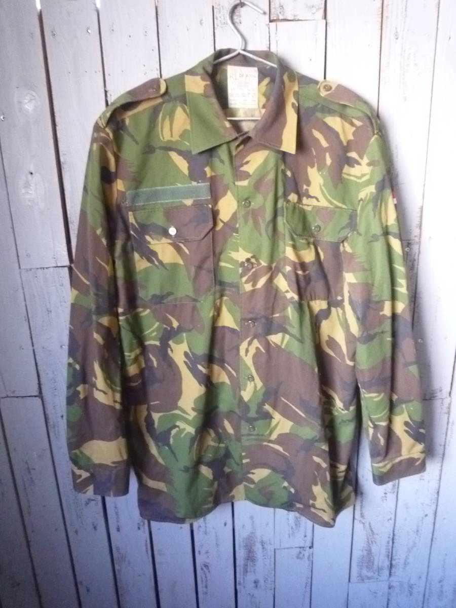 Ql377 EU古着 Dutch Army Camouflage Shirt KL De Boog 1992 オランダ軍 迷彩 フィールドシャツ XL相当 【レターパックプラス】拍卖