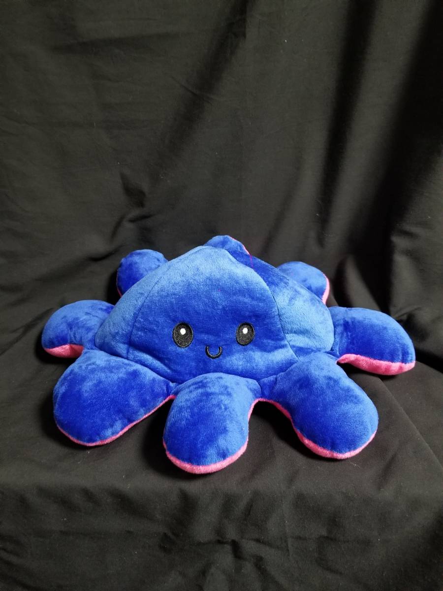 タコ リバーシブルぬいぐるみ カラー ブルー&ピンク拍卖
