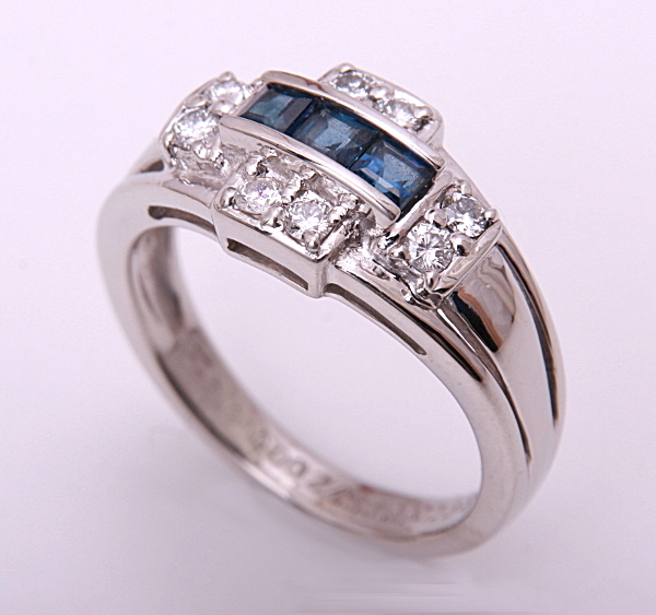 《質屋出品》POLAポーラ★Pt900天然サファイア0.33ct+ダイアデザインリング★C-5159拍卖