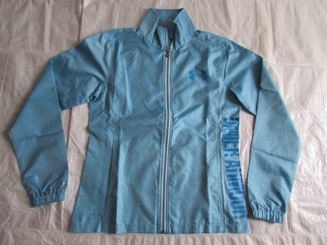 UNDER ARMOUR ウイメンズ Mサイズ USED きれい 長袖 薄手 ジャンパー ジャケット アンダーアーマー サックス系 WTR2102 10450円 拍卖