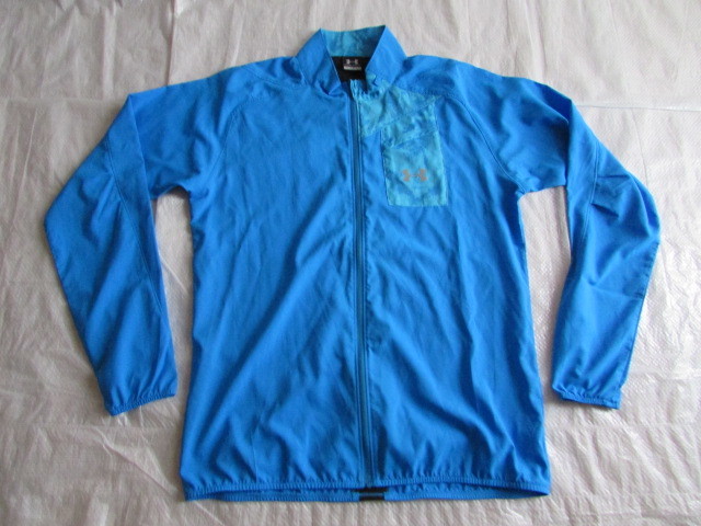 アンダーアーマー メンズ Lサイズ USED スレ有り きれい フルジップ ウインド ジャケット ブルー系 ウオームアップ UNDER ARMOUR MRN7011拍卖