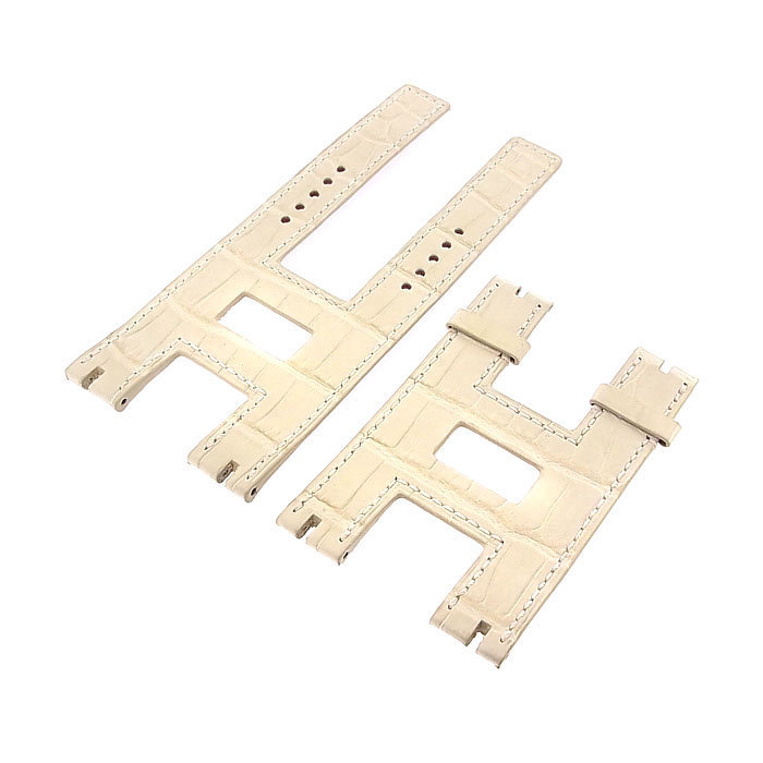 【ロジェデュブイ】フォロミー 純正ベルト 未使用 レディース ホワイト クロコ ROGER DUBUIS 時計拍卖