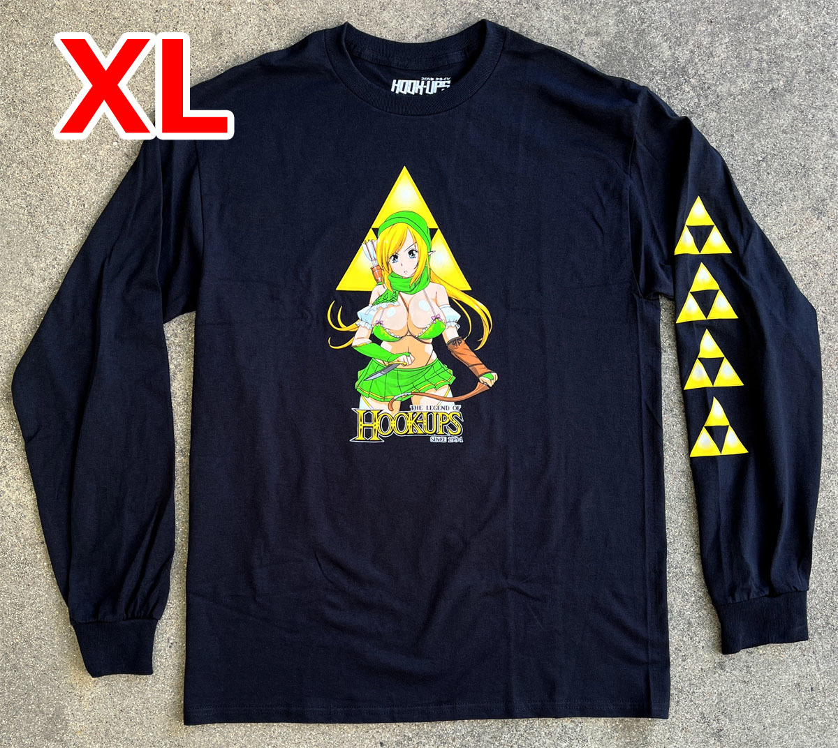 送料無料 新品 XL Female Link LONG SLEEVE t-shirt 黒 Hook-Ups ジェルミクラインindustries 女リンクロンT 長袖拍卖