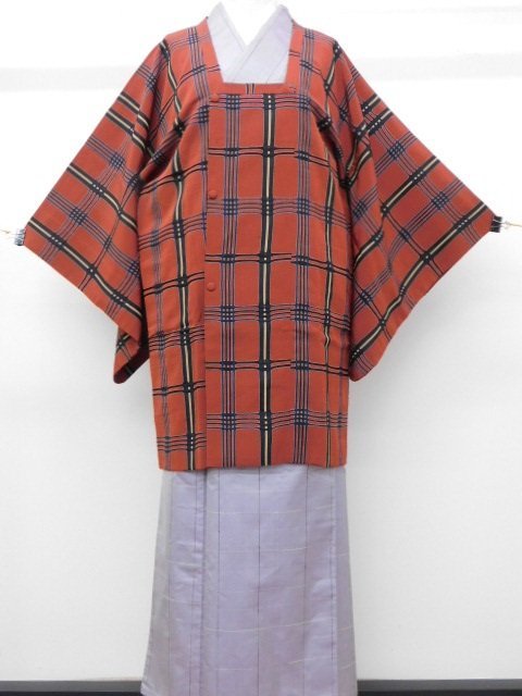 〔楽布特選〕P17362 吉野間道格子の道行コート bhc拍卖