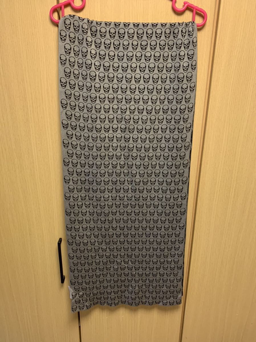 正規 lucien pellat finet ルシアンペラフィネ シルク カシミヤ スカル 総柄 マフラー 灰黒拍卖