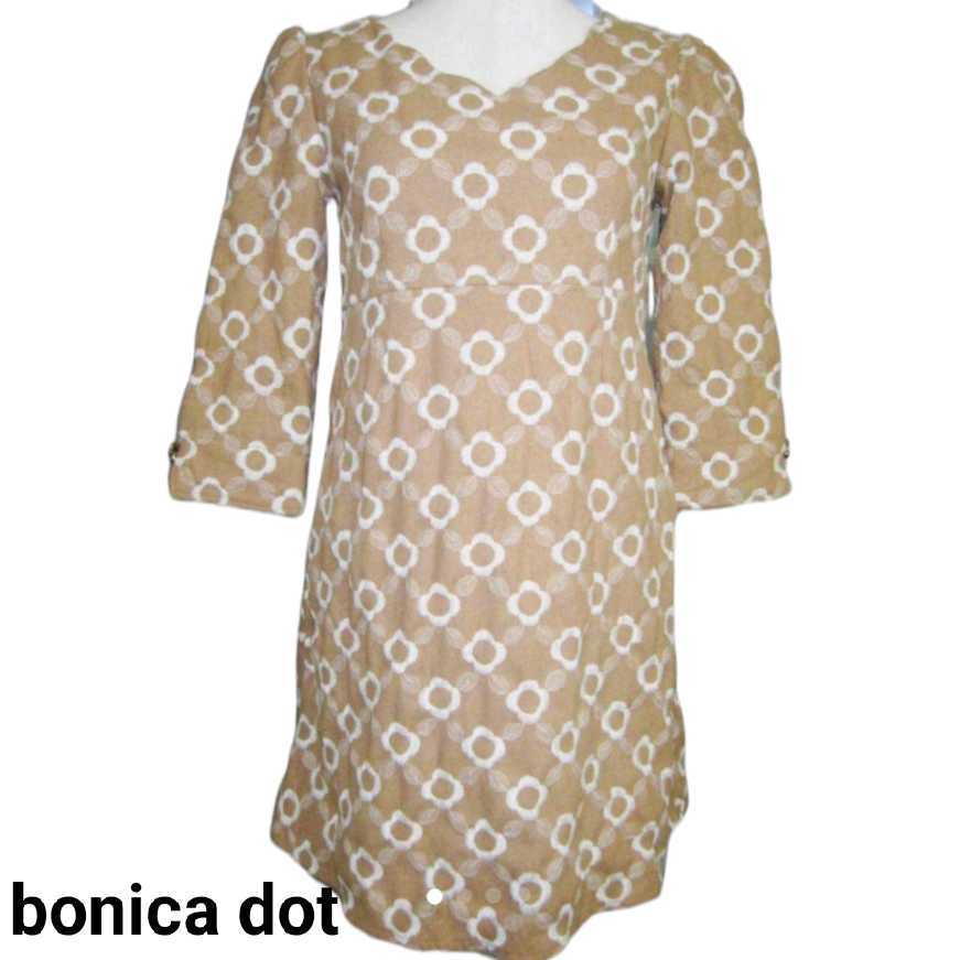 ウエストカバー bonica dot 花柄刺繍 七分袖 秋冬向け ミニ ワンピース拍卖