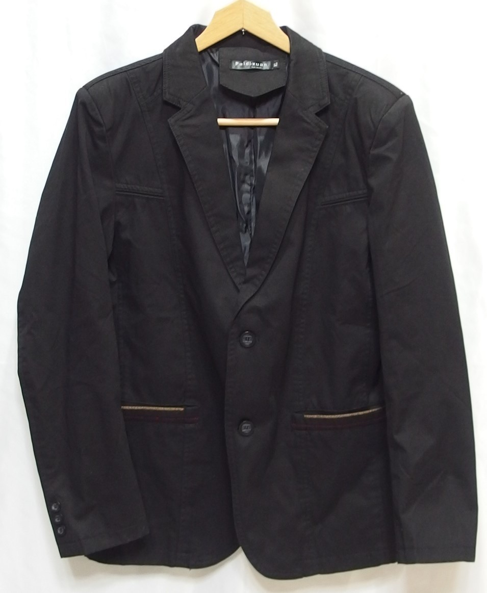 Paidi-xuan◆メンズ コットン製 テーラードジャケット(ブラック)M~Lサイズ相当(表記サイズXL)◆USED美品拍卖