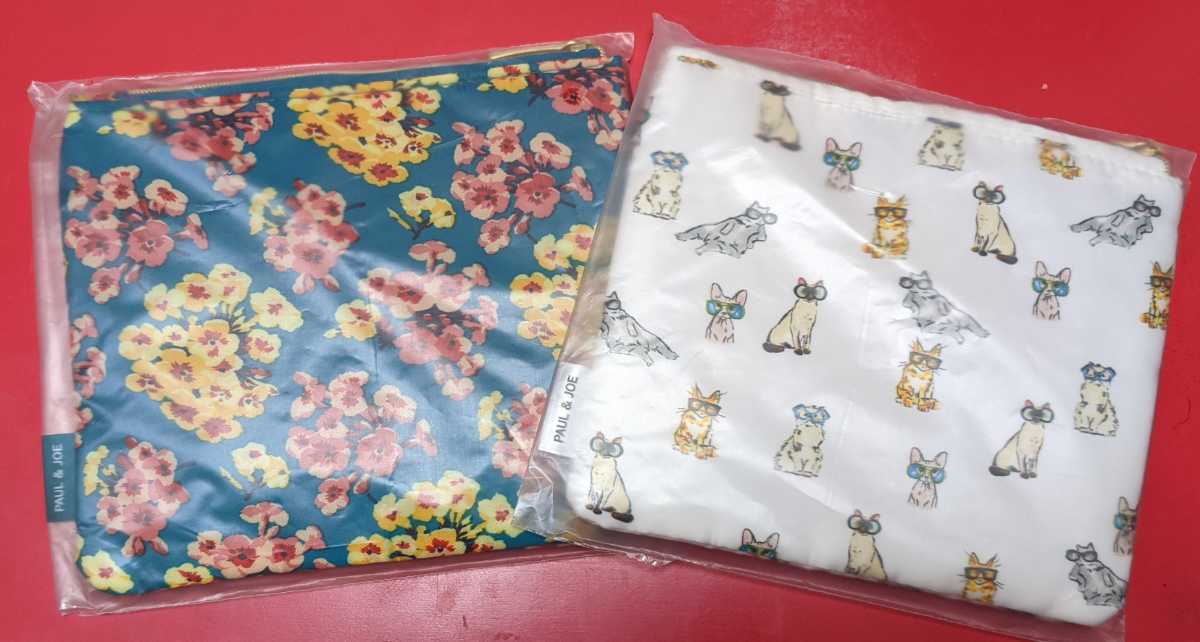 ★PAUL&JOE★フラットポーチ 2個セット★化粧ポーチ 小物入れ★ポールアンドジョー★拍卖