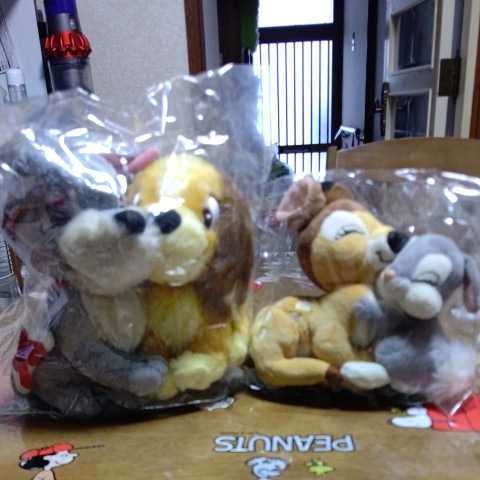わんわん物語とバンビのぬいぐるみ2点セット拍卖