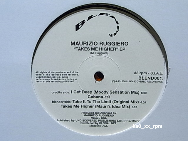 ★☆Maurizio Ruggiero「Takes Me Higher EP」☆★拍卖