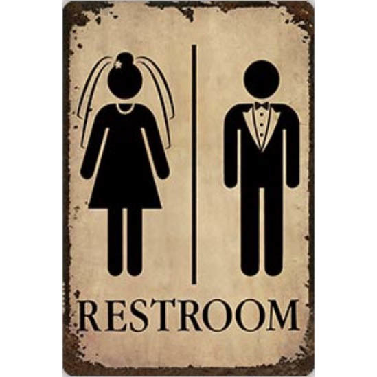 A3005 メタル サイン ブリキ 看板 金属 製 プレート パネル 店 案内 室名 札 ピクト トイレ 男 女 お手洗い 結婚 【9359拍卖