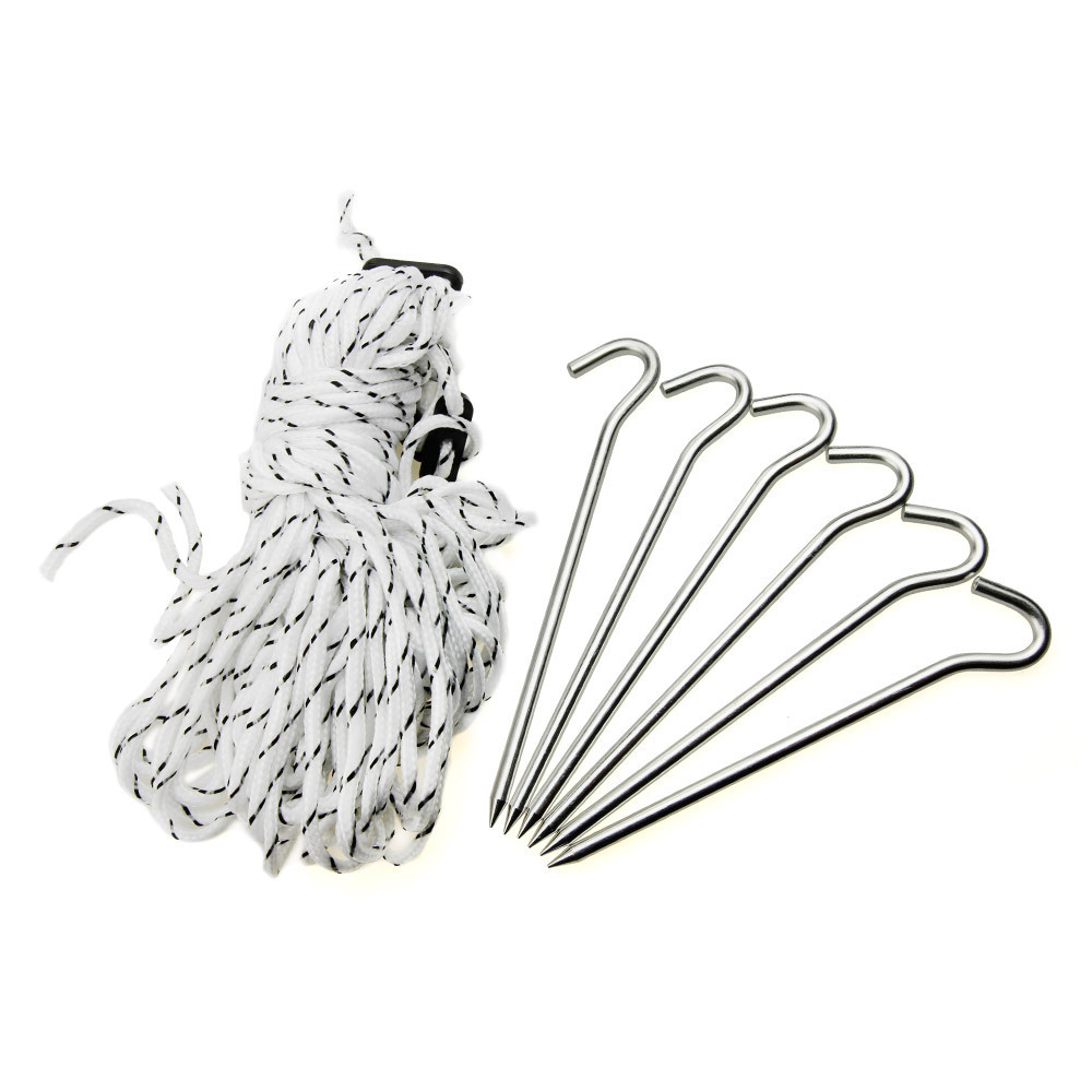 テントペグ+ローブ タープペグ+ローブ 軽量アルミペグ6本+ナイロンローブ6本 テントやタープ設営用 アウトドア用品 (トクトヨ)Tokutoyo拍卖