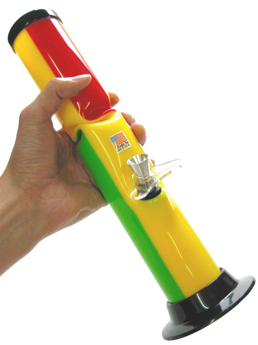 【正規品】USA製BIGアイシングICEアクリルボング@ラスタRASTAカラー【ST】J.M.Plastics社BONG喫煙具PIPEパイプBURST HIGH TIMES420THC&CBN拍卖