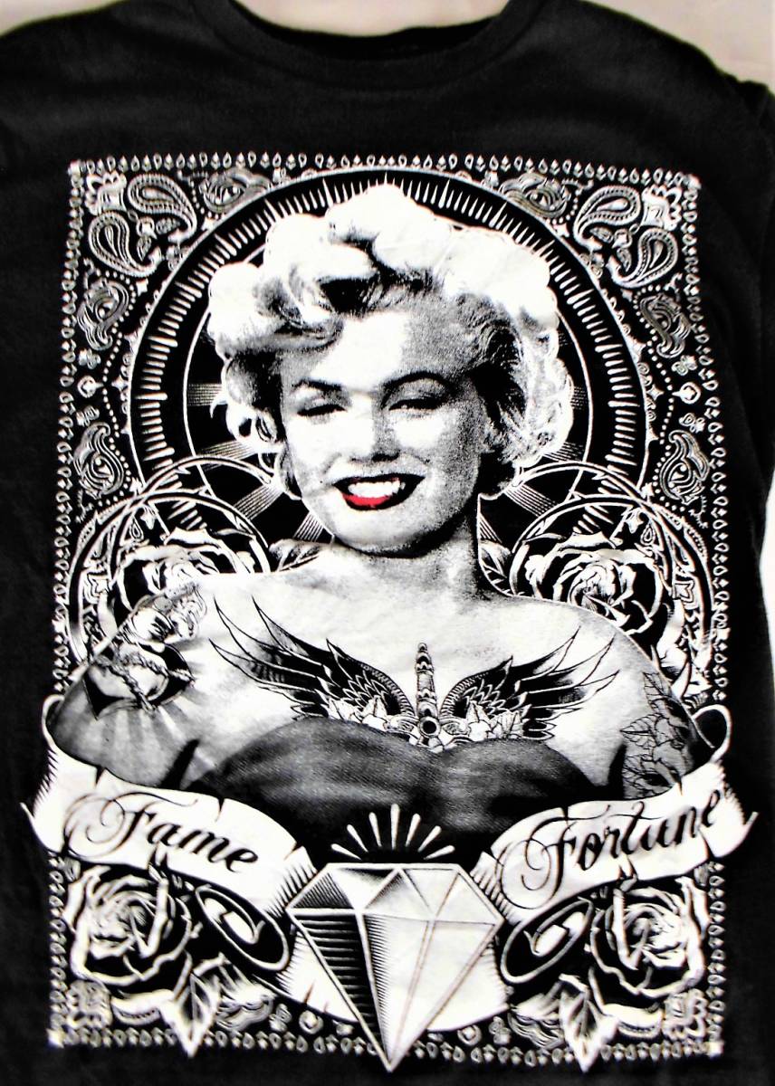 【稀少デザイン即決 送料無料】Marilyn Monroeマリリンモンロー コットン半袖Tシャツ★メンズSブラック/日本未発売アイテム/ビンテージ拍卖