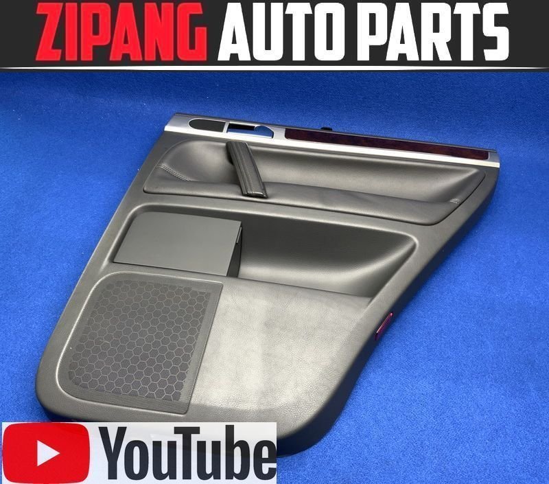 VW066 7L トゥアレグ V8 後期 右リア ドア トリム/内張り ◆合皮/ブラック 【動画有り】○ ★即決★拍卖