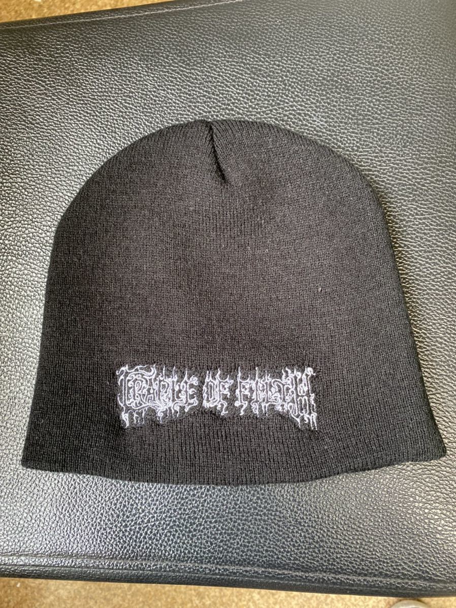 希少 CRADLE OF FILTH ニットキャップ ブラック バンドTシャツ ビーニー ニット帽 クレイドルオブフィルス拍卖