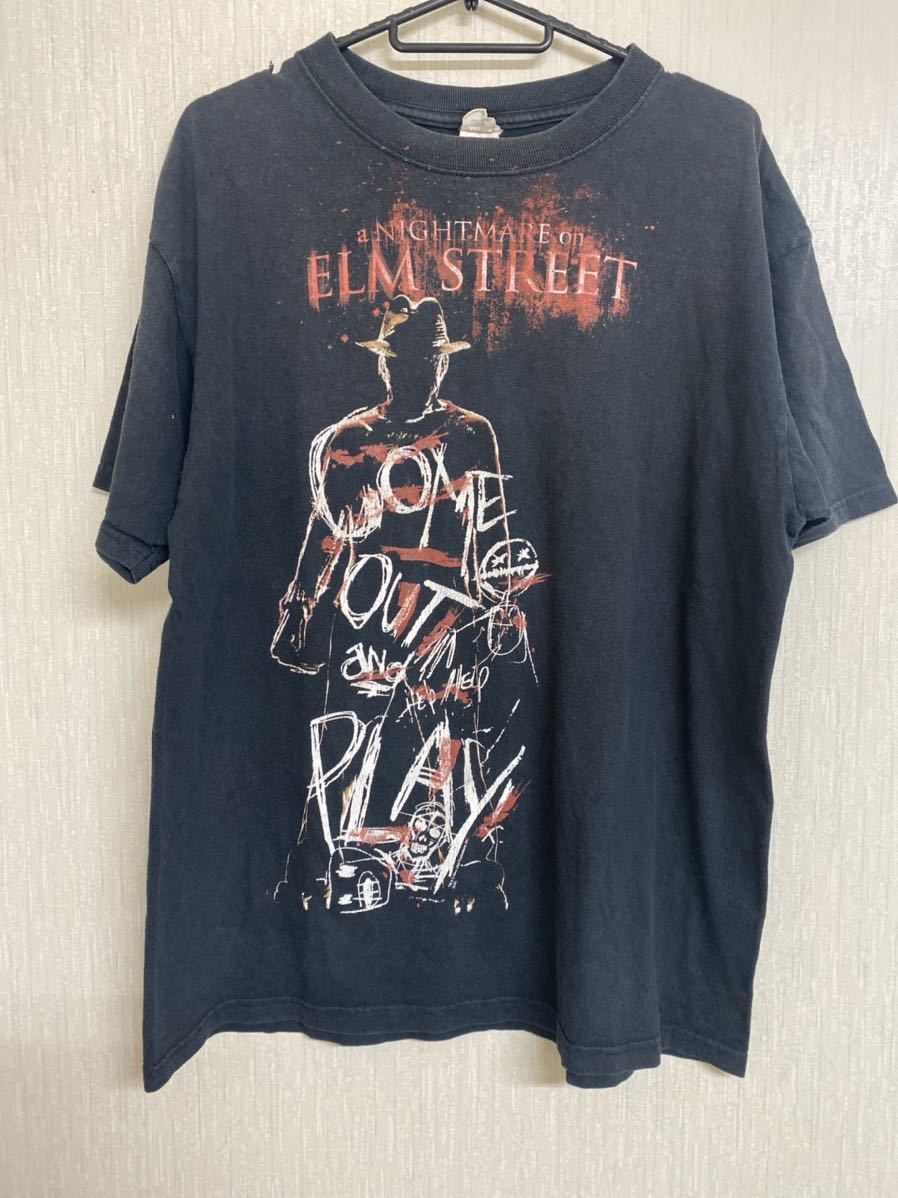 90'S エルム街の悪夢 Tシャツ ヴィンテージ サイズL 映画Tシャツ ブラック フレディー ジェイソン 当時物 コピーライト 拍卖