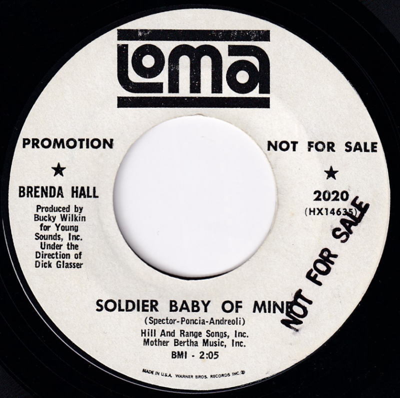7inch spin! Brenda Hall - Soldier Baby Of Mine Phil Spector Ronny & The Daytonas ガールポップ拍卖