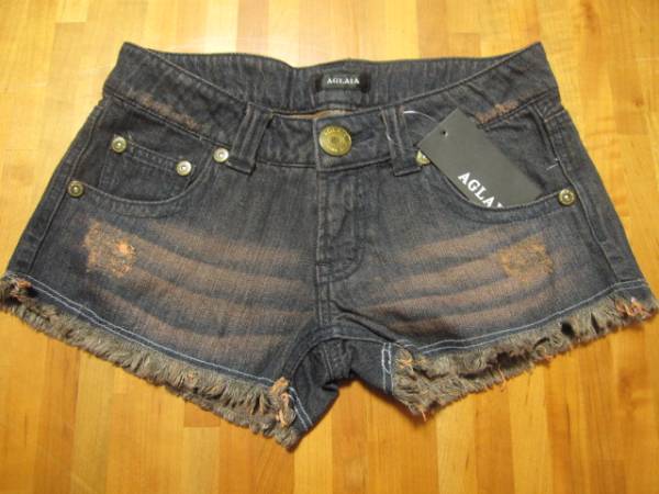 *送料無料*新品*S*デニムショートパンツ*裾フリンジ*ダメージ*拍卖