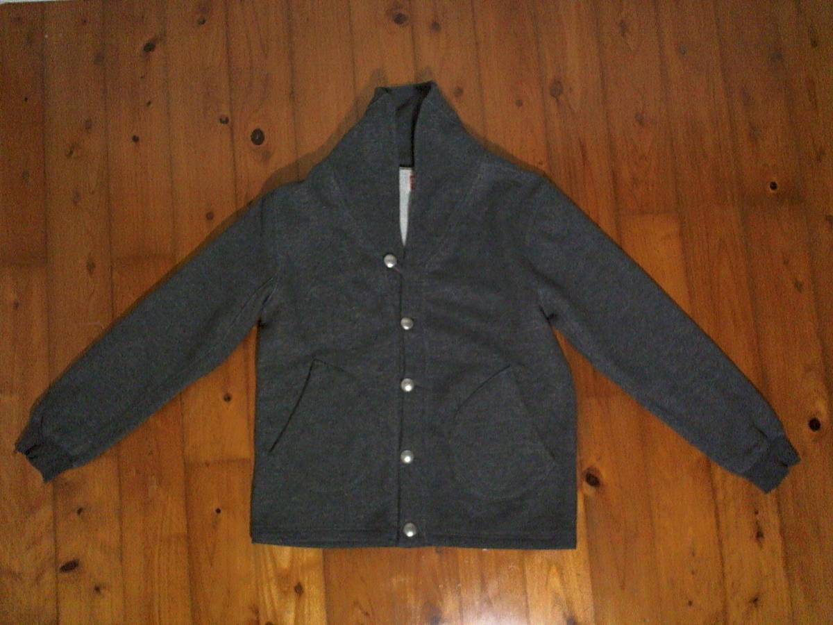 ★KEN MIKE & INC ケンマイク商会【ブランド不明】スウェット ショールカラー カーディガン X-Small グレー 灰色拍卖