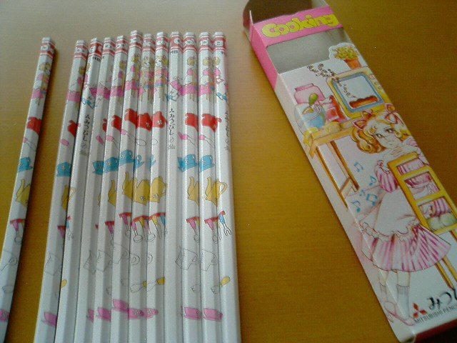 即決 未使用品 昭和レトロ 三菱鉛筆 HB 1ダース(12本入り) 可愛い女の子の柄 クッキング キッチン拍卖
