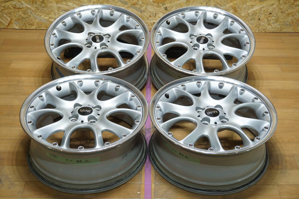 H381【希少】ミニクーパー純正 ウェブスポーク ☆ PCD100 7J+48 流用にも シビック キューブ USDM拍卖