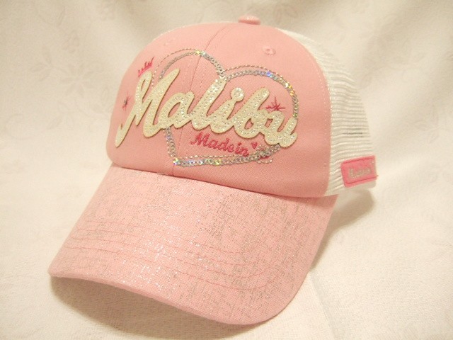 横浜最新 Malibuラメ♪魅惑のメッシュキャップ ピンク/白 メンズレディース 送料300円帽子野球帽12a拍卖