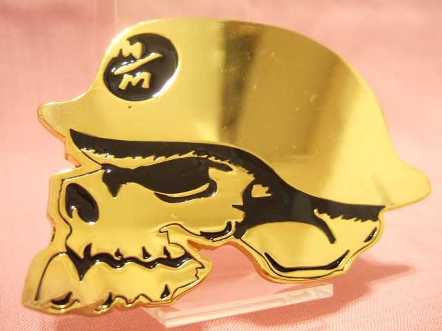 横浜最新 スカール♪魅惑のメットドクロ バックル 金色大型 メンズレディース 送料350円13a拍卖