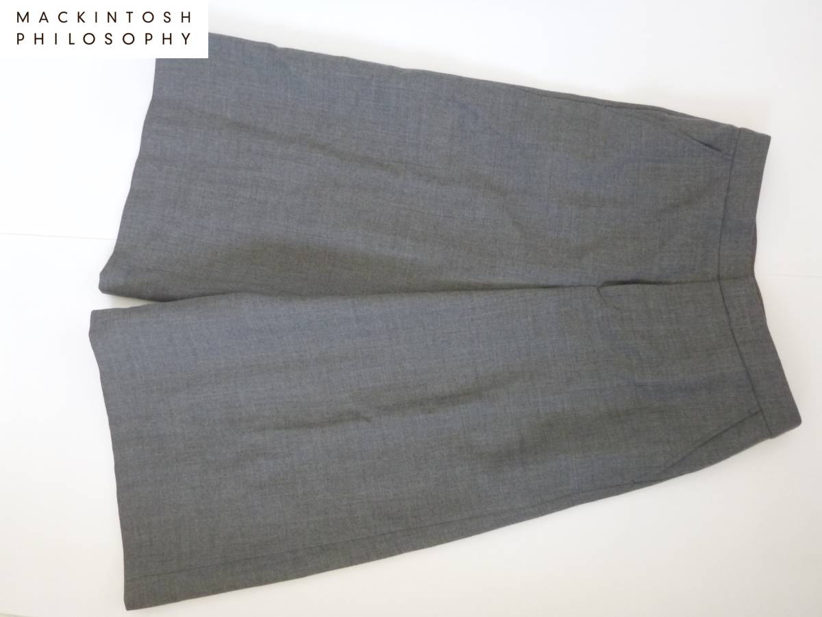 2万 超美品 MACKINTOSH PHILOSOPHY マッキントッシュフィロソフィー ★グレー ガウチョパンツ 38 M相当拍卖