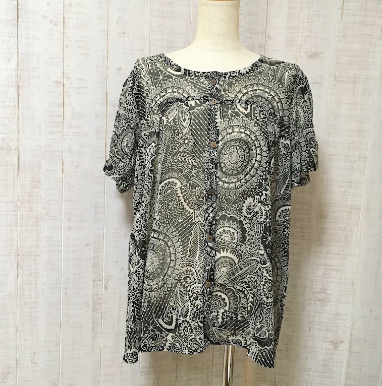 ye566 現品限りです(*^^*)【新品】インド製 エスニックブラウス サイズフリー 黒拍卖