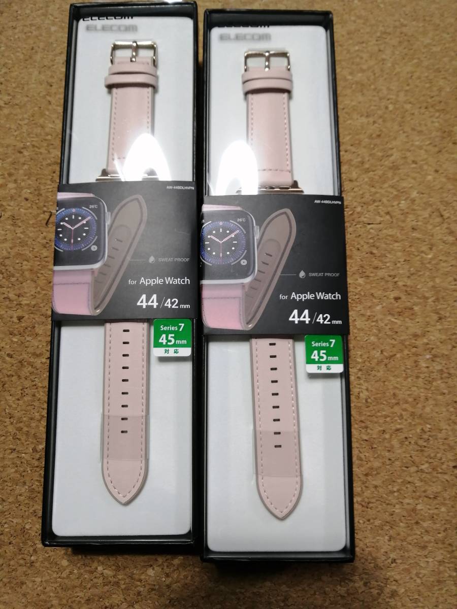 【2本】エレコム Apple Watch 用 アップルウォッチ ハイブリッドレザーバンド 44/42 mm AW-44BDLHVPN 4549550207362 拍卖