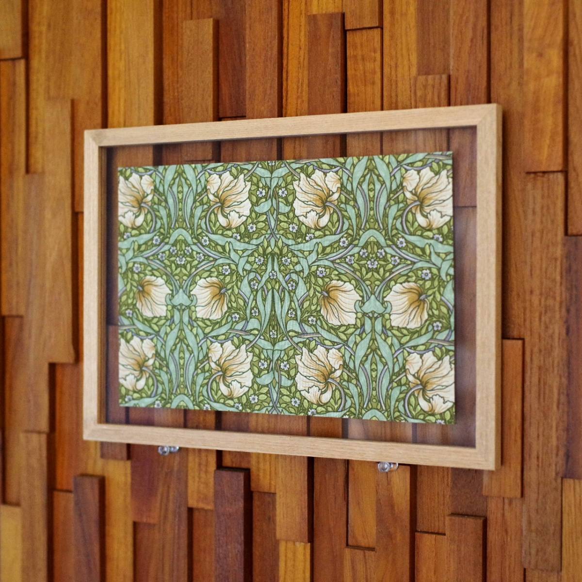 ファブリックパネル ウィリアムモリス Pimpernel アートパネル 限定 インテリア 壁掛け 無垢材 タモ 額縁拍卖