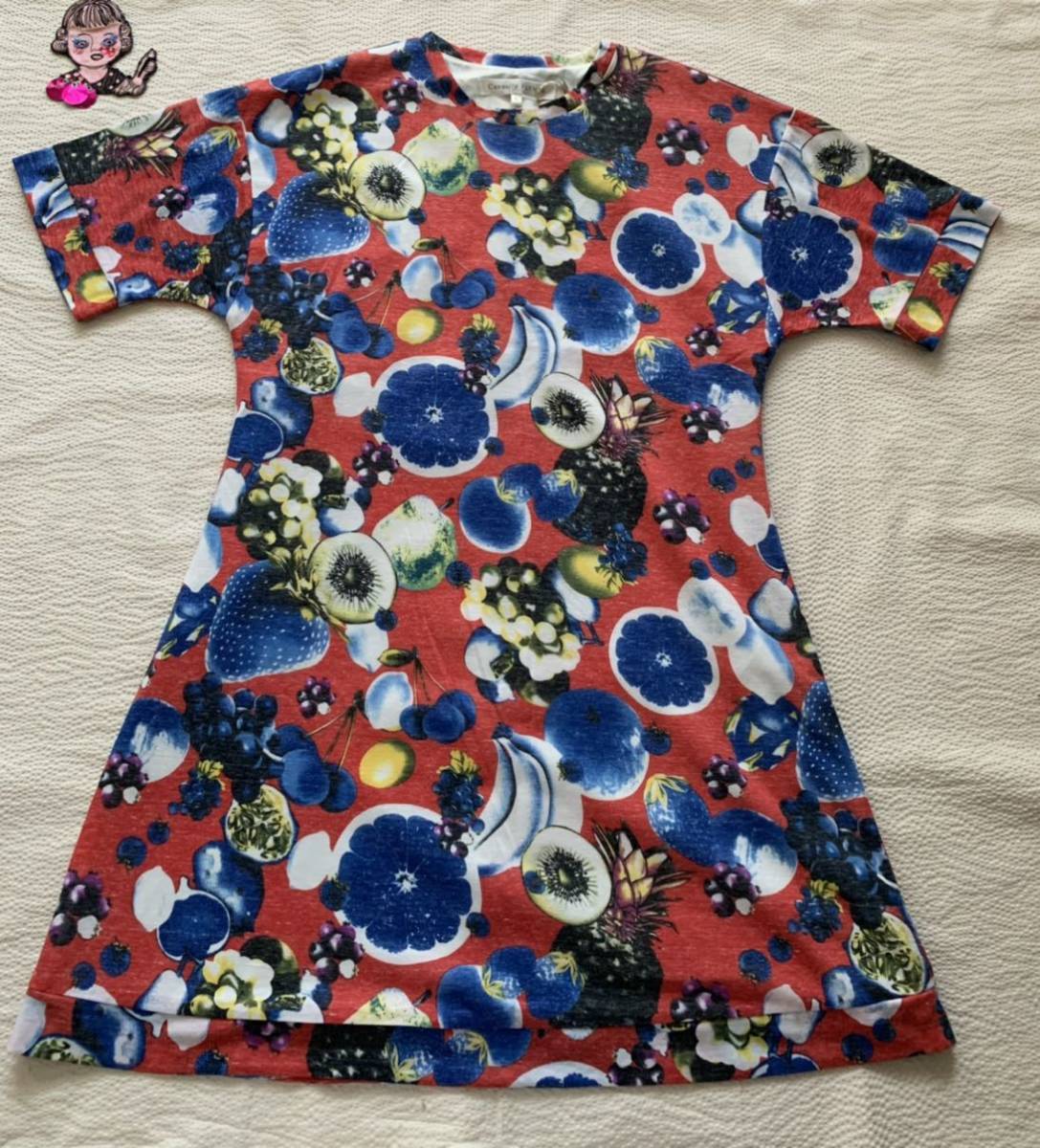 ★CASUALLY FLYNOW★フルーツ柄ワンピース・L拍卖