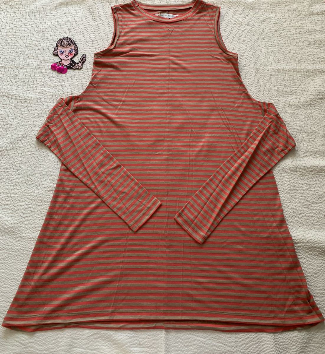 ★CASUALLY FLYNOW★ノースリーブボーダAラインワンピース拍卖