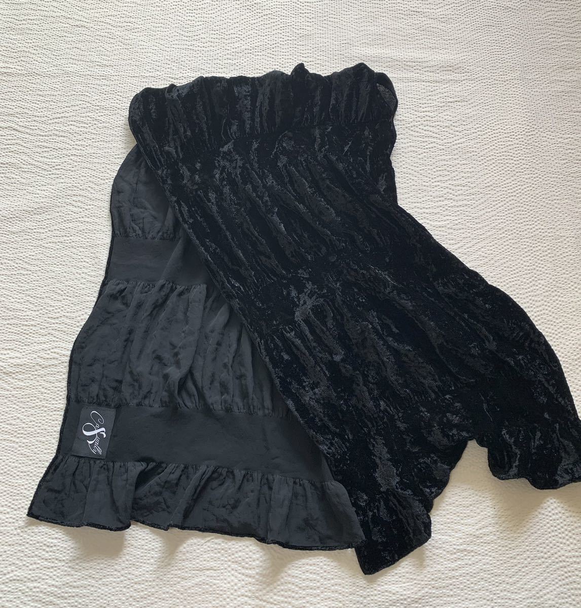 ★CASUALLY FLYNOW★ベロアフリルストール★黒色拍卖