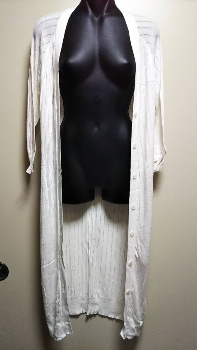 ☆リブ編みロングカーディガン☆美品拍卖