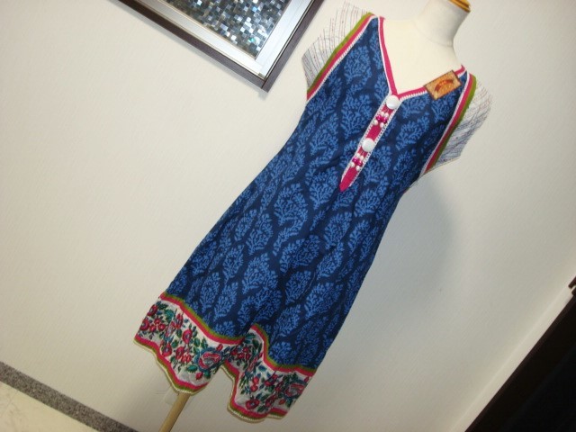 ● 未使用 個性的 begum インディアン エスニック アジアンテイスト アラビアン 刺繍 装飾 レディース ノースリ ワンピース ブラウス M L拍卖