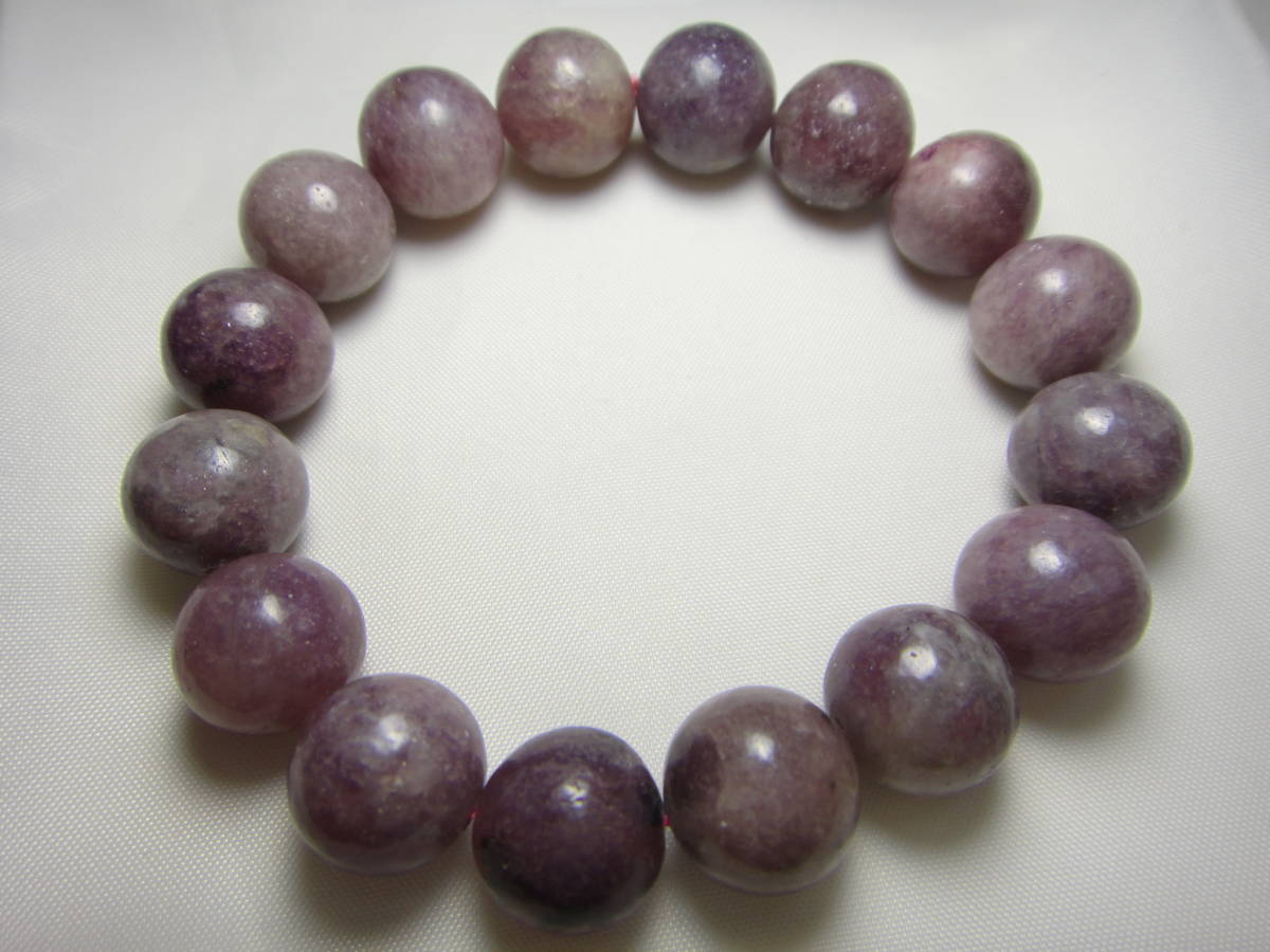 天然石 レピドライト 約11.5~12㎜玉 ブレスレット G753拍卖