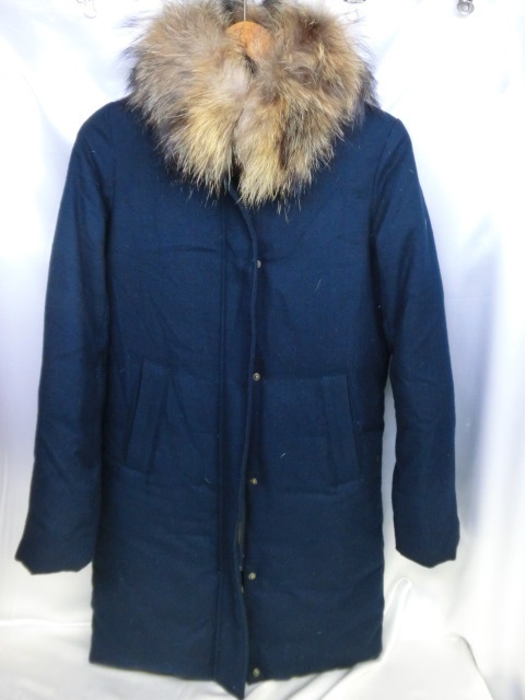 Ungrid アングリッド リアルファー付きダウンコート サイズS ネイビー レディース拍卖