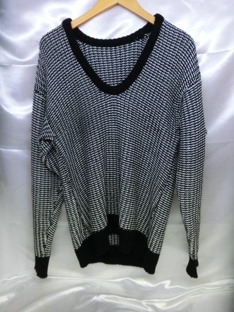 Alexander Wang アレキサンダーワン 編み込みニット サイズM程度 ホワイト×ブラック メンズ拍卖