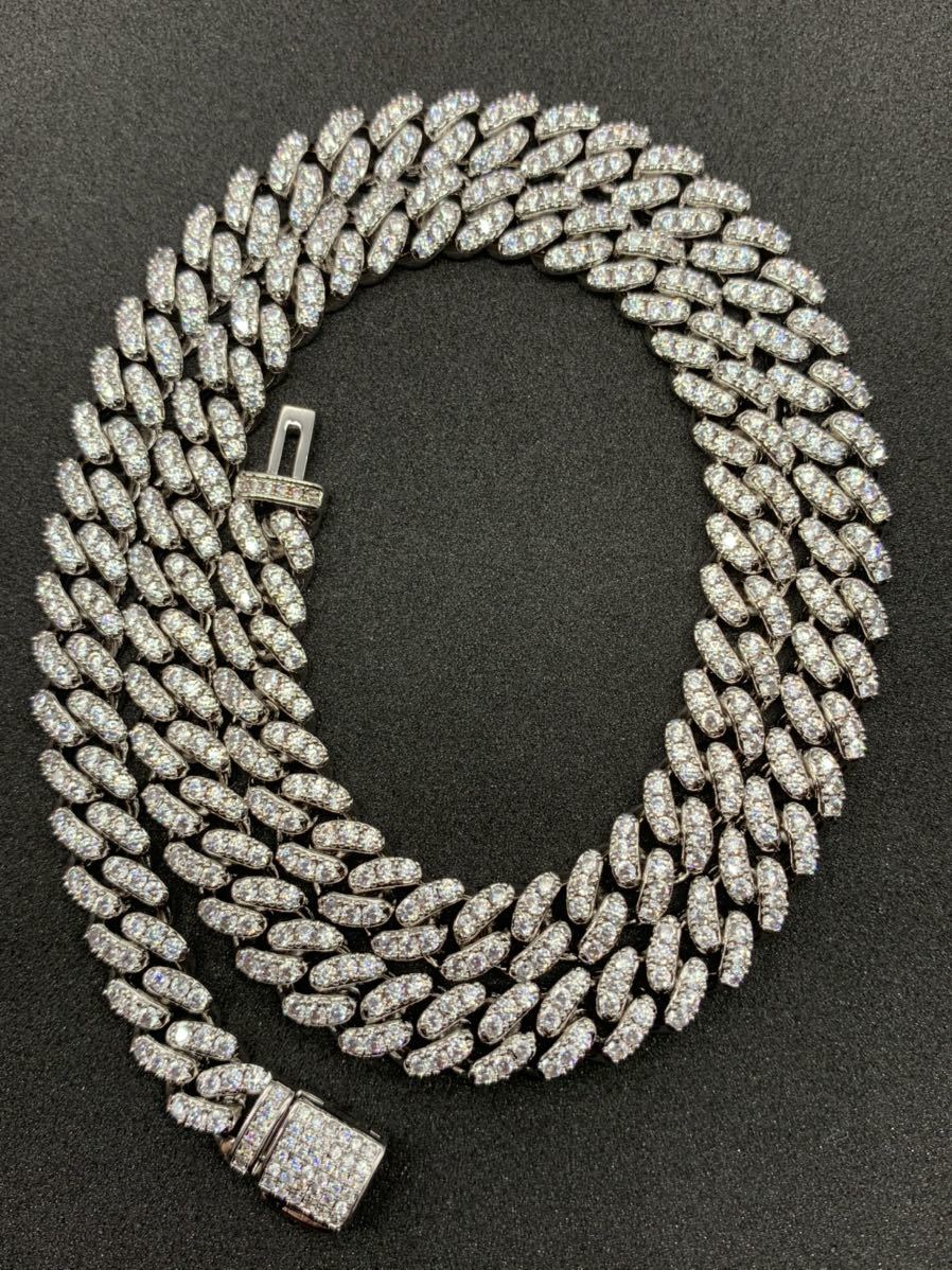 お洒落!9㎜ シルバー マイアミチェーン ブリンブリン ネックレス 喜平拍卖