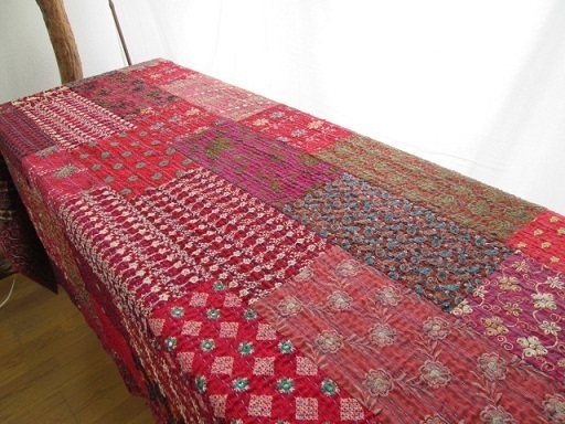 〓 新品 〓 カンバディア パッチワーク マルチクロス 〓 マルチカバー 民族衣装 アジアン エスニック 模様替え インテリア 1点物 〓T280拍卖