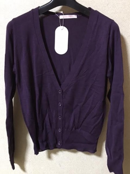tricolour by spinns カーディガン 新品タグ付き パープル拍卖